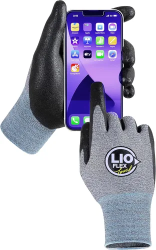 Vista 7 de Guantes de trabajo de seguridad con dedos táctiles, 1 par de guantes de trabajo delgados y ligeros, ideales para trabajadores de almacén