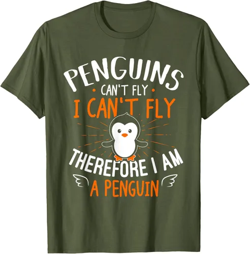 Vista 56 de Penguins Can't Fly Shirt - Camiseta de regalo para amantes de los pingüinos, Azul Azul Marino