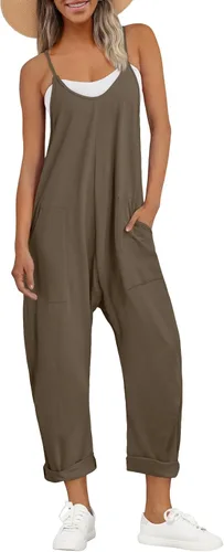 Vista 23 de AUTOMET - Enterizos para mujer, casuales, de verano, cómodos, sueltos, holgados, modernos Verde Armada (ArmyGreen)