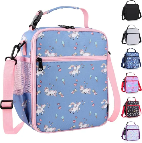 Vista 14 de Bolsa de almuerzo aislada para niños, bolsas de picnic térmicas con correa ajustable para adultos, niños, mujeres, hombres, niños y niñas