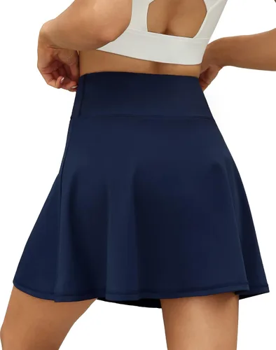 Vista 4 de LouKeith Faldas de tenis para mujer, plisadas, cruzadas, de cintura alta, atléticas, para entrenamiento, golf, faldas con bolsillos cortos