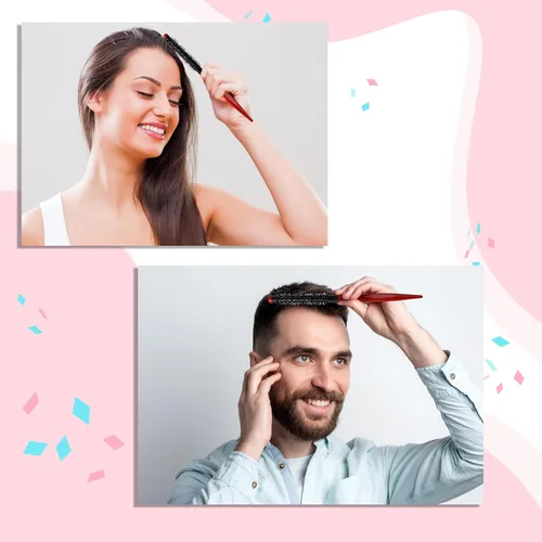 Vista 4 de Mini cepillo Quiff Roller para secado y rizado, cepillo de viaje portátil de 1/2 pulgada con mango de madera y cerdas de nailon para peinar cabello