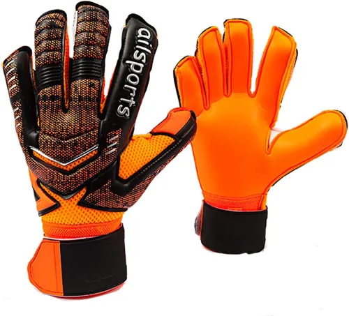 Vista 8 de Guantes de portero de fútbol para adultos y jóvenes, guantes de portero de fútbol, dispositivo de protección de dedos Amarillo
