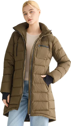 Vista 33 de Orolay - Chaqueta de plumón para mujer, abrigo de longitud media