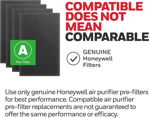 Vista 4 de Honeywell HRF-A200 - Filtro de aire para purificador de aire, paquete de 4 – Filtro de aire de alérgenos dirigido a polvo, compuestos orgánicos