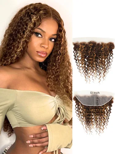 Vista 62 de Cabello Humano Rizado Castaño Rojizo, Trama Gruesa Castaño Cobrizo Rojo Coloreado Ondas Profundas Paquetes Individuales Cabello Humano 12A Tejido