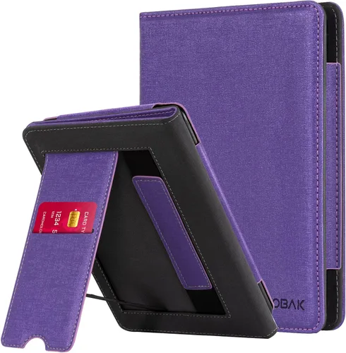 Vista 11 de CoBak Funda con soporte para Kindle Paperwhite - Funda de piel sintética duradera con función de apagado y encendido automático, ranura