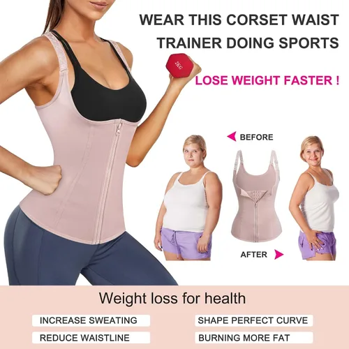 Vista 2 de Nebility Corsé moldeador de cintura para mujer con cremallera