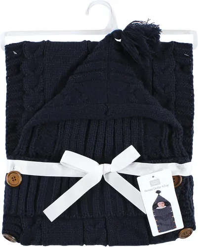 Vista 2 de Hudson Baby Unisex Baby Knitted Baby Lounge Stroller Wrap Sack, Navy, One Size (Pack of 2)