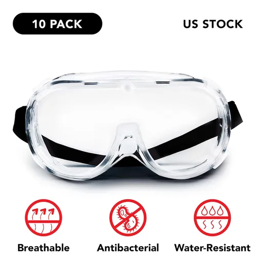 Vista 2 de V by Vye - Gafas de seguridad Paquete de 10 gafas protectoras antivaho transparentes para hombres y mujeres para el trabajo y el juego - Se