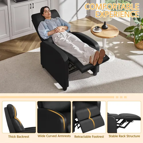 Vista 5 de Yaheetech Silla reclinable con 3 ángulos ajustables, color negro (paquete de 2)
