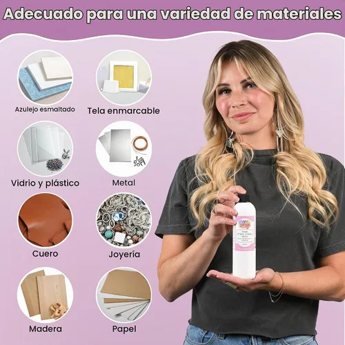 Vista 3 de Art Glitter - botella de repuesto de pegamento de secado transparente de 8 onzas, (tapa chata)