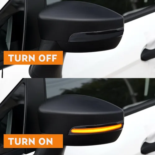 Vista 7 de Luces LED de señal de giro para espejo lateral para Ford Focus ST RS 2012-2018, para Ford Kuga Escape Ecosports 2013-2018, C-Max 2013-2017, Lentes