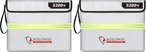 Vista 7 de ROLOWAY Bolsa de documentos ignífuga (14 x 11 pulgadas) con capa de papel de aluminio mejorada de 5200 ℉, bolsa ignífuga para documentos con tira
