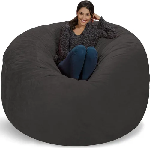 Vista 51 de Chill Sack Bean Bag Funda para silla, 3 pies, microgamuza - Oliva