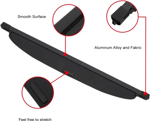Vista 6 de Cubierta de carga trasera retráctil para 2007-2010, compatible con Jeep para Grand para Cherokee 3.0L, cubierta de carga para maletero fácil