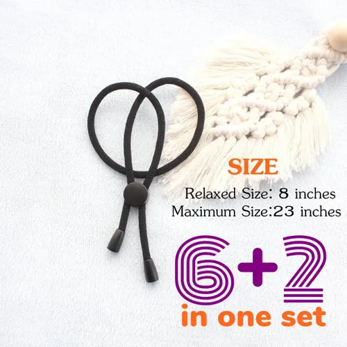Vista 3 de 6 lazos de cola de caballo afro, ligas ajustables para moños de cabello grueso y rizado, cintas largas acolchadas para trenzas de mujer, cabello