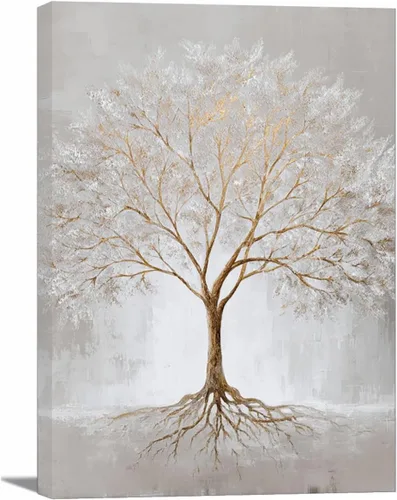 Vista 12 de VOCBAN Naturaleza árbol de la vida imágenes abstractas lienzo pintura grande moderno lienzo arte de pared árboles coloridos sala de estar decoración