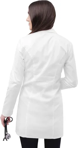 Vista 2 de Adar - Abrigo de laboratorio elástico universal para mujer, 36 pulgadas, cintura con pestañas