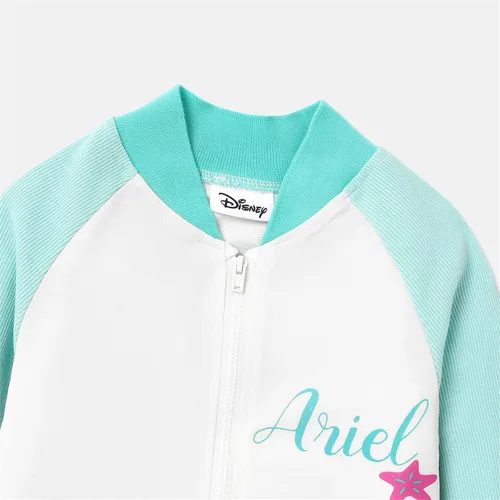 Vista 4 de Disney Chaqueta bomber Varsity Letterman para niñas, sudadera rosa, 3-10 años