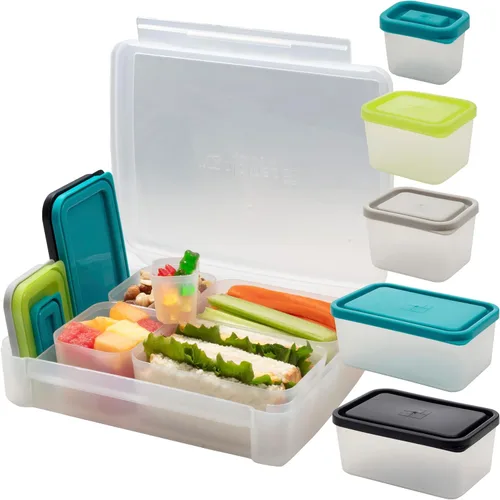 Vista 9 de BENTOLOGY - Lonchera Bento a prueba de fugas con 5 recipientes extraíbles - Fruta/Multicolor