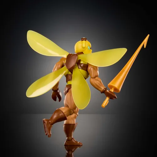 Vista 6 de Masters of The Universe Origins - Figura de acción Buzz-Off Cartoon Collection, 5.5 pulgadas, líder de abeja de TV de los años 80 alado y con gafas