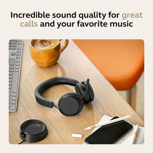 Vista 8 de Auriculares inalámbricos Jabra Evolve2 75 para PC con tecnología de 8 micrófonos - Auriculares estéreo de espuma dual con cancelación activa