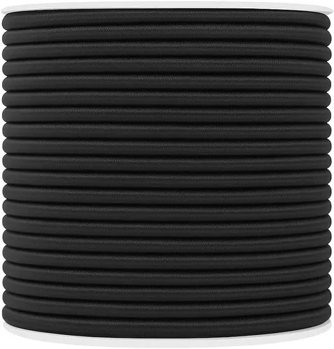 Vista 12 de Mandala Crafts Cuerdas elásticas negras de 1/5 de pulgada y 0.197 in – 22 yardas de cuerda elástica resistente para cuerda de kayak, reemplazo
