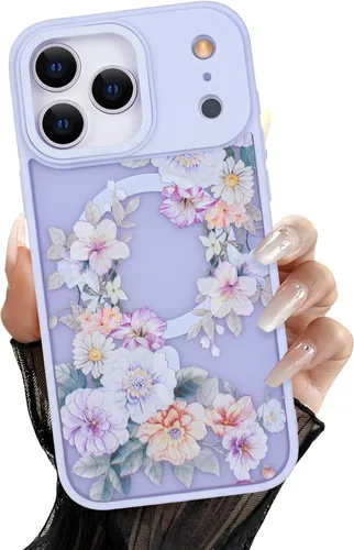 Vista 59 de Compatible con el teléfono 13 Pro - Funda magnética mate translúcida, de lujo, a prueba de golpes, magnética y con bonito patrón de flores, carcasa