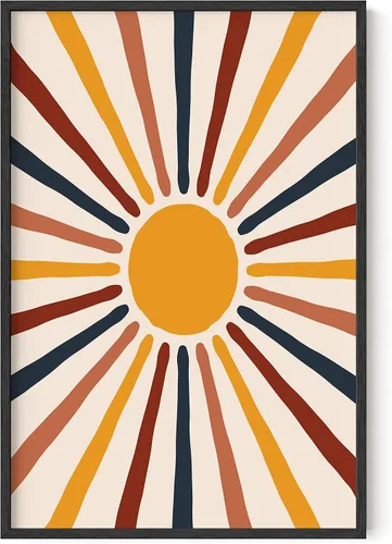 Vista 22 de HAUS AND HUES Arte de pared moderno de mediados de siglo, póster bohemio de sol, impresión moderna de mediados de siglo, cuadros boho para pared