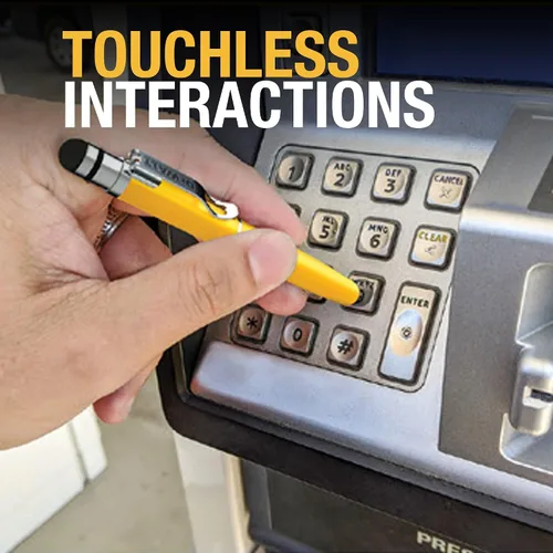 Vista 4 de DEWALT Lápiz de bolsillo mini resistente 3 en 1, lápices táctiles para iPad, lápices táctiles EDC, bolígrafo con punta táctil, punta de teclado