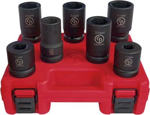 Vista 2 de Chicago Pneumatic SS814D - Unidad cuadrada de 1 pulgada, métrica profunda, 6 puntos, juego de llaves de impacto (4 piezas)