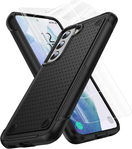 Vista 89 de Jeylly Funda para Samsung Galaxy S10 Plus S10+, ajuste delgado, doble capa, resistente, absorción de golpes, TPU con carcasa trasera de Negro