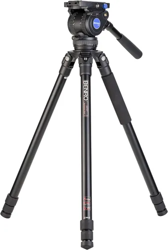 Vista 19 de Benro Aero 6 PRO - Trípode de viaje con monopie con cabezal de video fluido de base plana S6 PRO, 13.2 libras máximo, columna central de nivelación