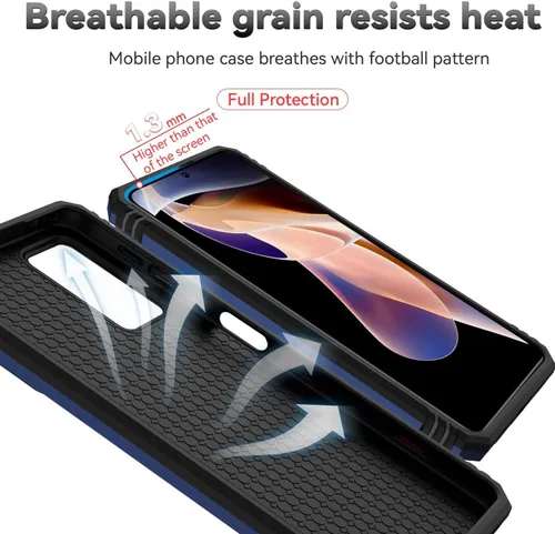 Vista 7 de Funda para Redmi Note 11 Pro 4G/5G/Redmi Note 11E Pro con protector de pantalla de vidrio templado y cubierta de cámara deslizante, anillo magnético