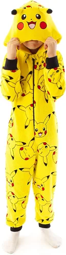 Vista 2 de Pokemon Mono para niños Pikachu amarillo orejas 3D para niños todo en uno Amarillo