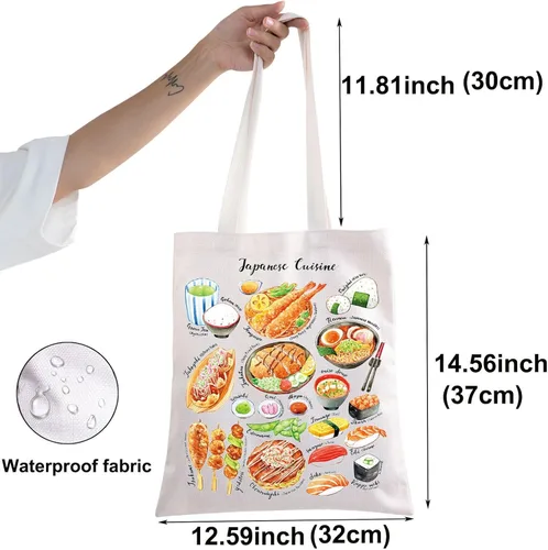 Vista 2 de BWWKTOP Bolsa de mano de cocina japonesa Regalos de viaje de Japón Bolsa de hombro Cultura japonesa Mercancía de viaje de Japón, Cocina Japonesa