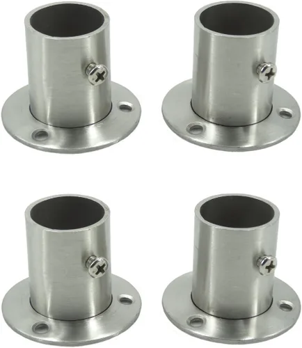 Vista 2 de Soporte para barra de armario de acero inoxidable con brida de 0.748 in (juego de 4)