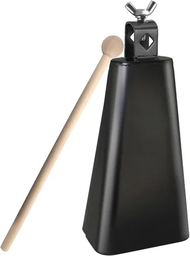 Vista 10 de Instrumento de cencerro de acero de 4 pulgadas con palo Música Campana de vaca fabricantes de ruido Metal Musical mano Percusión Negro Vaca
