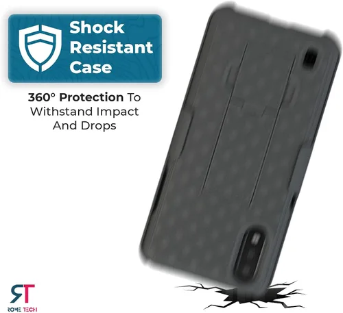 Vista 5 de Funda diseñada para Samsung Galaxy A01 con funda de clip para cinturón Combo de funda resistente y funda protectora para teléfono con textura