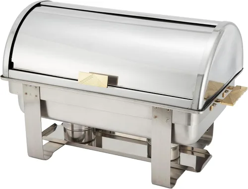 Vista 5 de Winco Madison - Chafer de acero inoxidable con tapa enrollable, 6 cuartos de galón