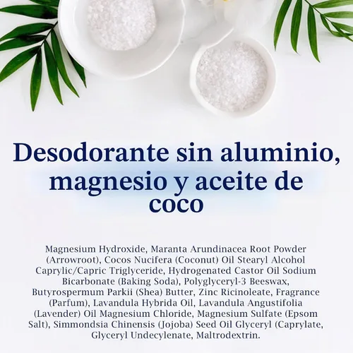 Vista 3 de Dr Teal's Desodorante sin aluminio, aceite de coco, sin parabenos ni ftalatos, 2.65 oz