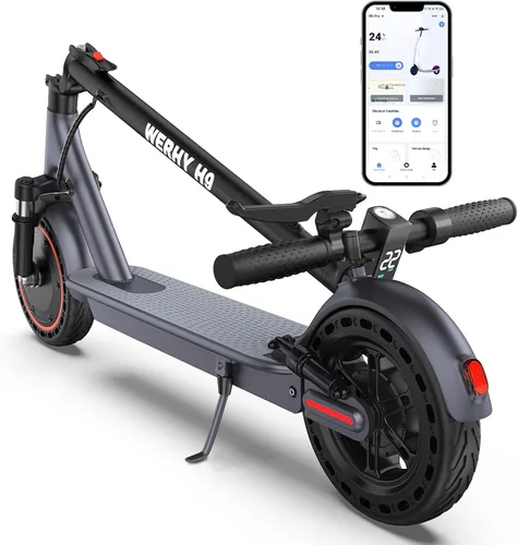 Vista 12 de WERHY Scooter eléctrico, motor potente de 350 W/500 W y neumático de 8.5 Amarillo-gris