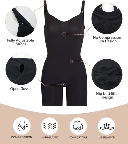 Vista 6 de SHAPERX Faja moldeadora para mujer, body con control de abdomen, levantador de glúteos, pantalones cortos moldeadores de cuerpo