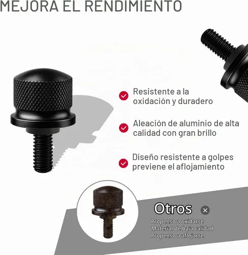 Vista 3 de Tornillo de perno de asiento de aleación de aluminio negro adecuado para Harley Davidson 1996-2024 (1 perno)