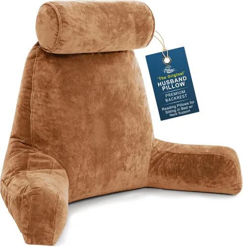 Vista 19 de Almohada Husband Mediana Negra, Respaldo para Niños, Adolescentes, Adultos Pequeños – Almohada de Lectura con Brazos, Altura Ajustable, Espuma