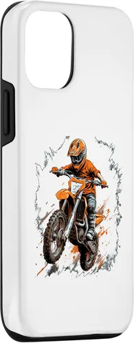 Vista 3 de iPhone 15 moto de motocross coloridas bicicletas para niños caso