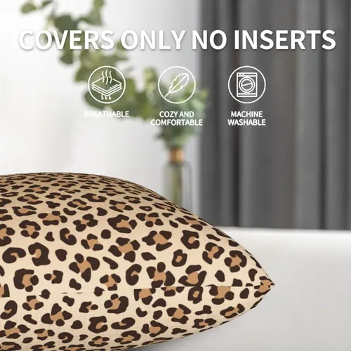 Vista 9 de Perinsto Juego de 2 fundas de almohada con estampado de leopardo, fundas de almohada decorativas con textura de piel de animal, fundas de cojín