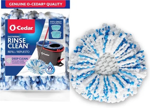 Vista 8 de O-Cedar EasyWring RinseClean - Recambio de microfibra para trapeador giratorio, 1 paquete, color azul