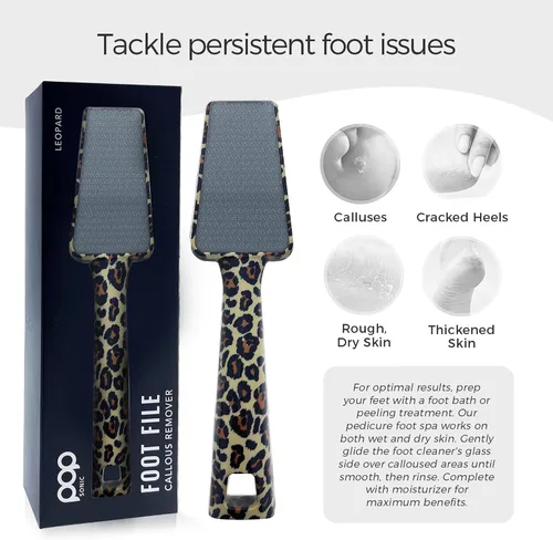 Vista 5 de Pop Sonic Lima de pie de nanocristal, removedor profesional de callos para pies y talones, raspa suave y exfoliante para pies y piel muerta